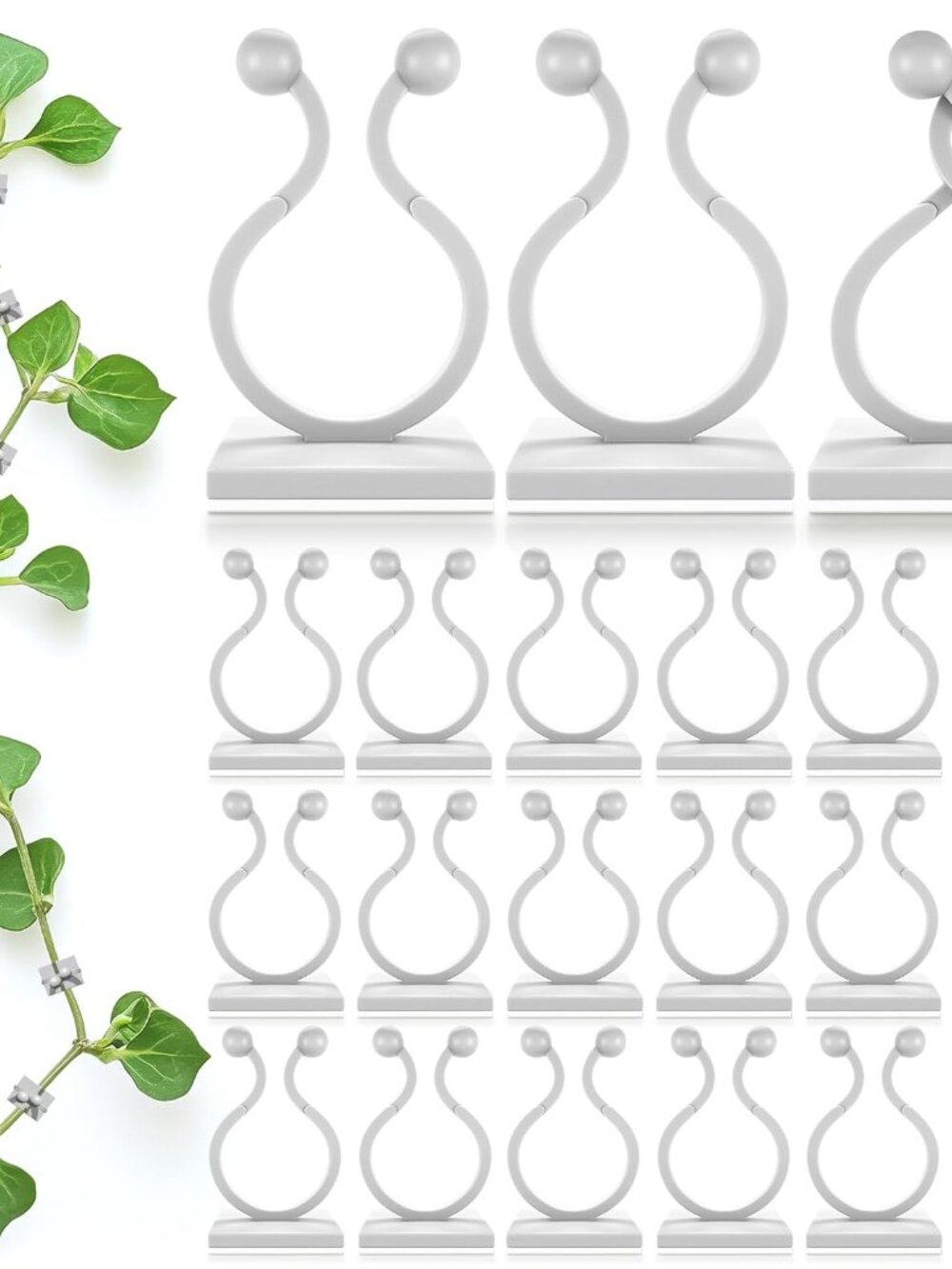 100 Pcs Plant Clips for Climbing Plants, Vines, Pothos and Ivy White
